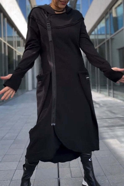 Hooded Long-sleeved Casual Fashion Dress