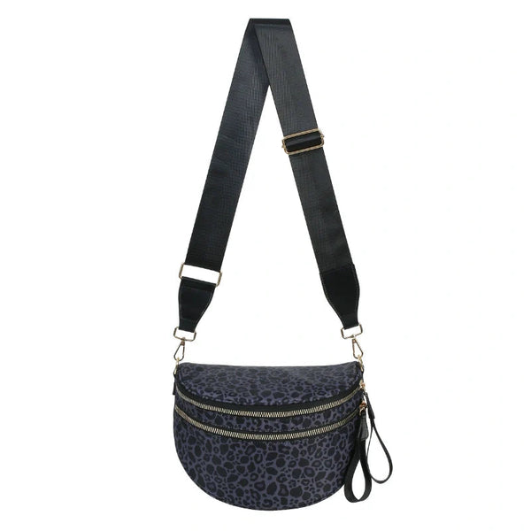 Large capacity leopard print crossbody bag