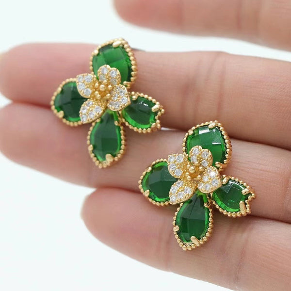 Gold-plated Clover Earrings