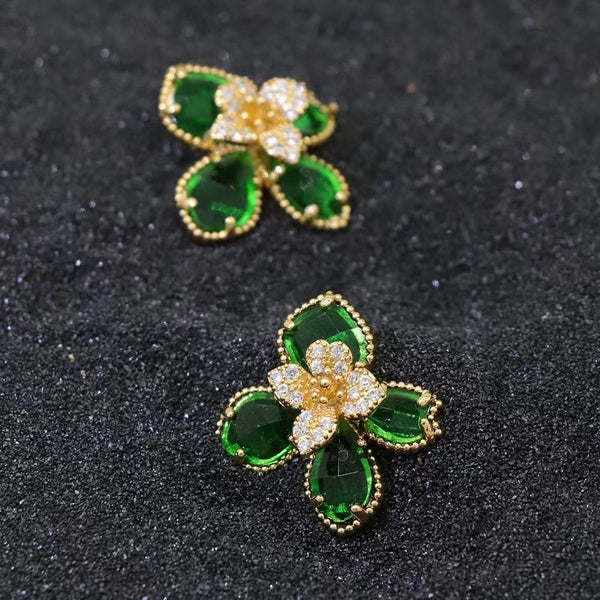 Gold-plated Clover Earrings