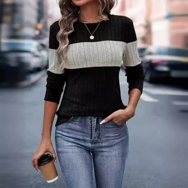 Loose Casual Color-block Top