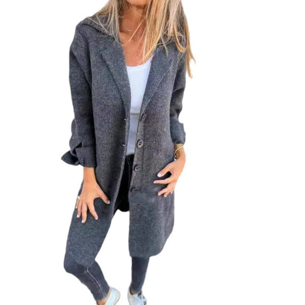 Casual Lapel Single-breasted Long Coat