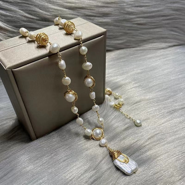 Dark Gold Marbella Statement Necklace