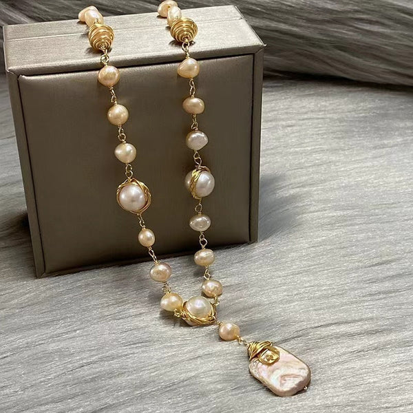 Dark Gold Marbella Statement Necklace