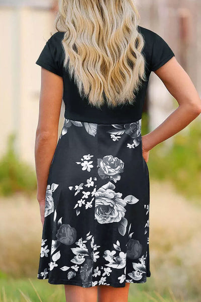 Burgundy Floral V Neck Wrap Mini Dress