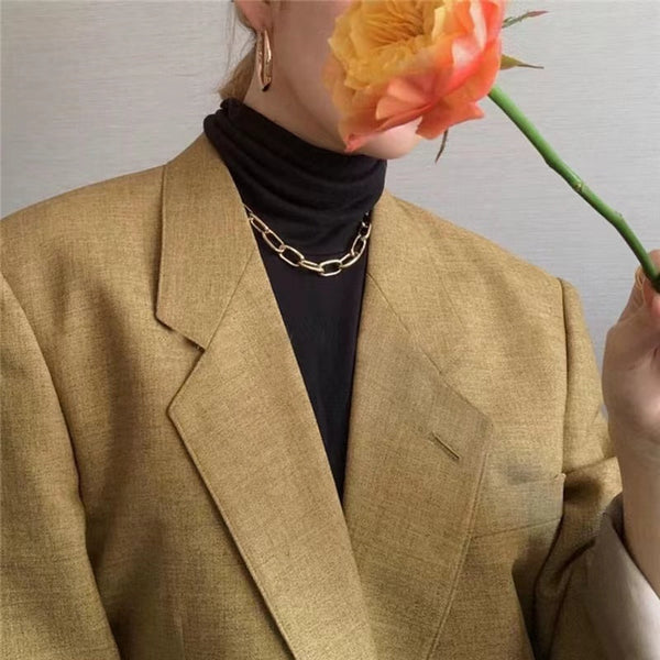 Manhattan Chain Link Statement Necklace