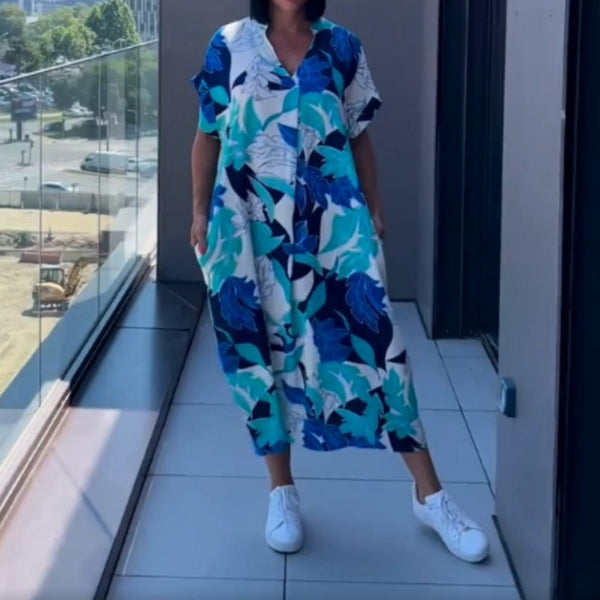 Casual Elegant Printed V-neck Dress