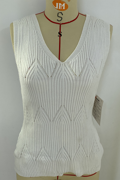V Neck Knitted Sleeveless Top