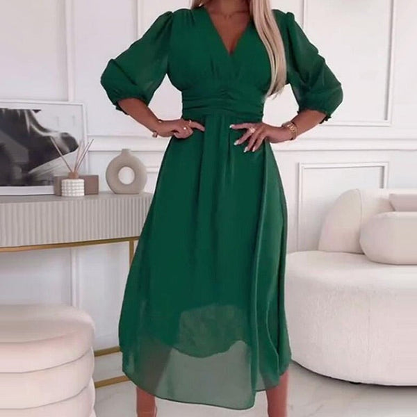 V-neck Lightweight Chiffon Dresses