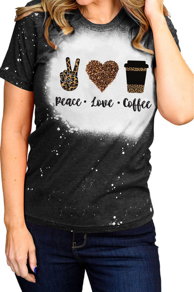 Western Pattern Leopard Letter Print Short Sleeve T-shirt